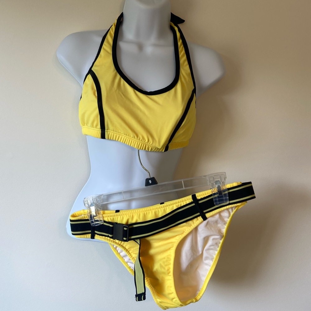 Yellow and black sporty VENUS brand bikini, size: 10
